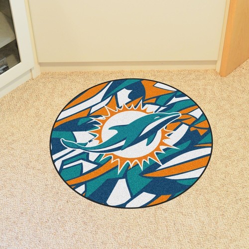 NFL - Miami Dolphins Roundel Rug - 27in. Diameter XFIT Design - Picture 1 of 5