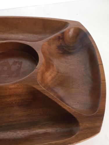 Bandeja de madera dividida Home 4 centro circular 12"" x 12,5"" hecho en Filipinas-Objetivo - Imagen 3 de 9