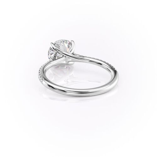 2.15 TCW Round Lab Grown IGI Diamond Ring For Engagement Gift 14k White Gold - Picture 7 of 13