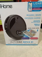 New In Box iHome  Autovac Nova S1 Robot Vacuum w/360 Degree LiDAR Navigation