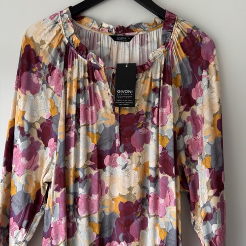 Givoni Dress Sz 16 Plus Size Pastel Ruffle Fairycore Date Night Moody Artsy - Picture 6 of 11