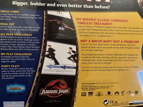 Scene It? Movie 2nd Edition DVD Family Trivia Board Game Second Party Play - Picture 3 of 4