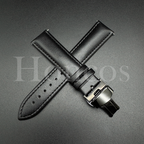 Correa de reloj de cuero negro 18 20 22 mm cierre de liberación rápida se adapta a Casioak EE. UU. - Imagen 3 de 20