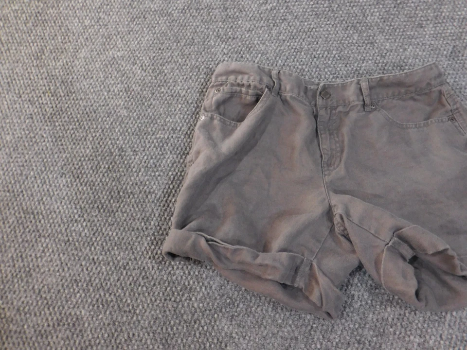 J Jill Pantalones Cortos 6 Gris Mujer Lino Puños Informal Día Verano Chino Foto 2 de 4