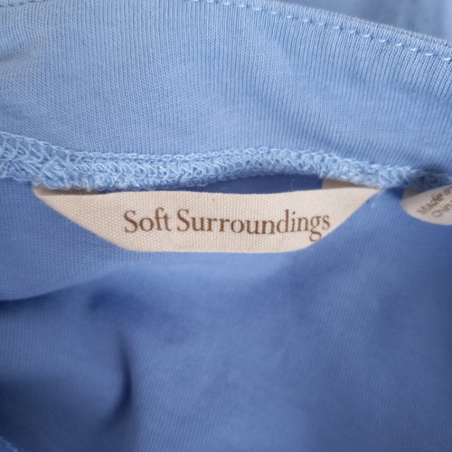 Soft Surroundings Baby Doll Top Tiered Womens Large Blue Coastal Beachy - Imagen 9 de 9