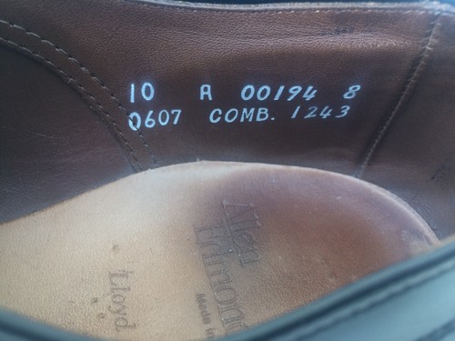 Allen Edmonds "Lloyd" Wingtips Black Leather Brogue Oxfords Men's Size 10 A USA - Picture 5 of 12