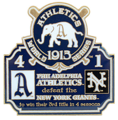1913 World Series Commemorative Pin - Athletics vs. Giants - Limited 1,000
