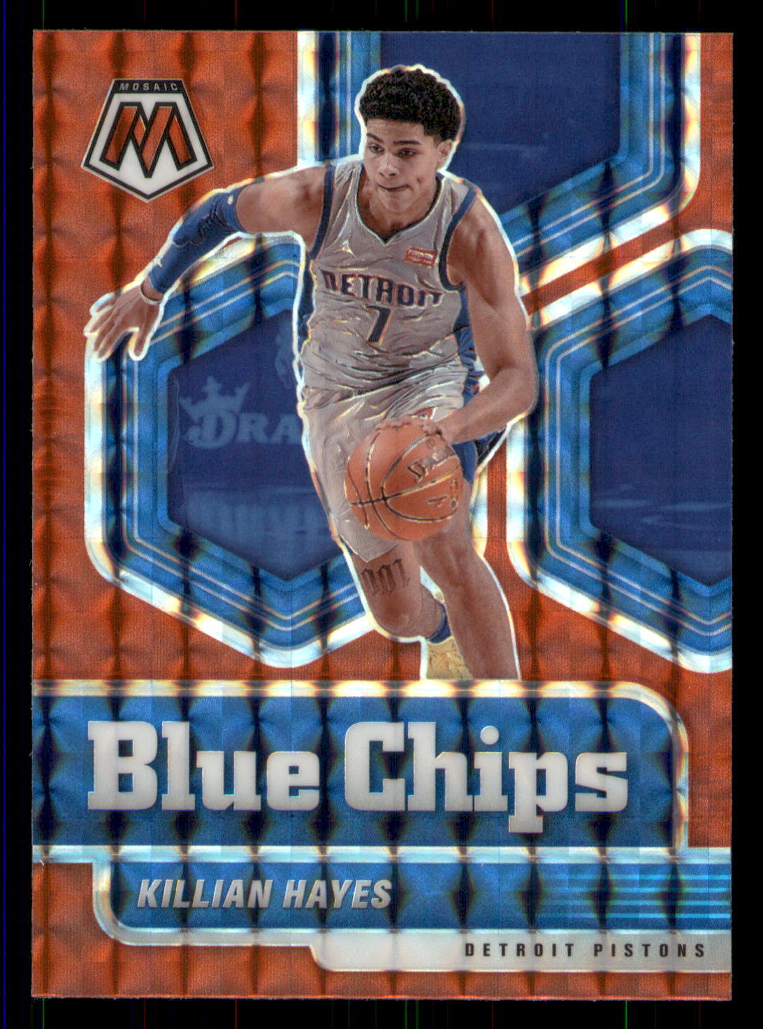 Killian Hayes 2020-21 Panini Mosaic: Blue Chips #2 Red Mosaic Detroit Pistons