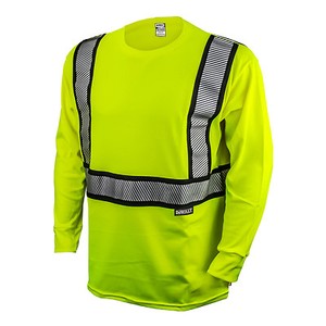 DEWALT-DST921-Class-2-Modacrylic-Fr-Long-sleeve-T-Shirt-Hi-Viz-Green