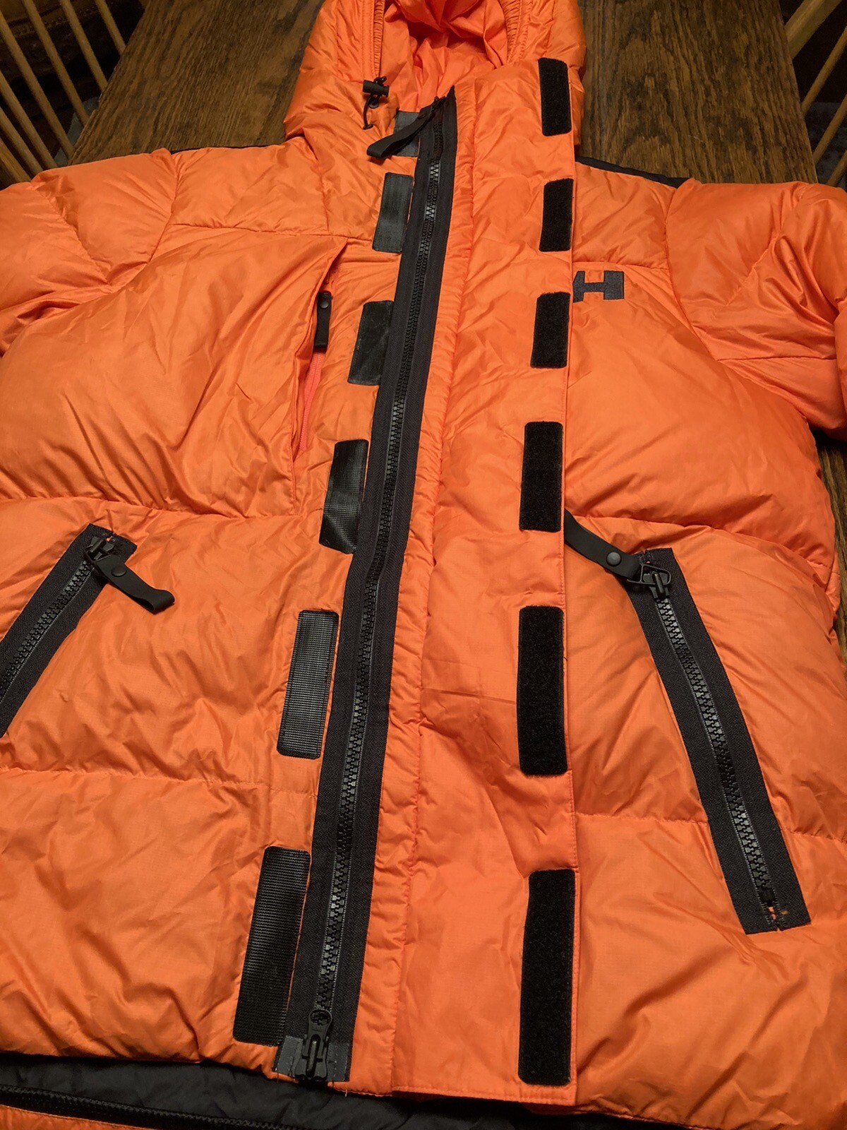 HELLY HANSEN Men’s Arctic Patrol Duck Down Parka Orange/Black Sz Medium EXC.! image 7