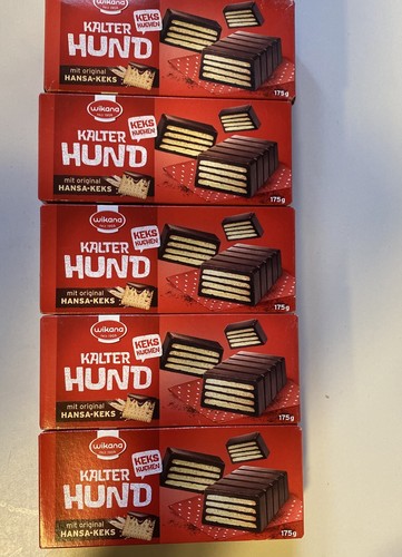 5x WIKANA KALTER HUND 5x 175g Keks Kuchen Ostprodukt mit Original Hansa Keks
