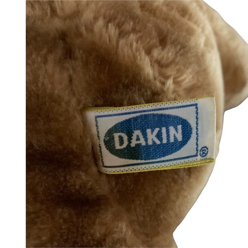 Vintage 1984 Dakin Teddy Bear Sitting Licking Lips Brown Made In Korea 26cm - Picture 12 of 12