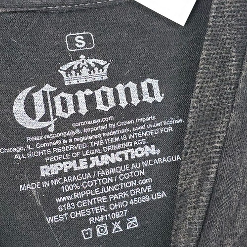CORONA CERVEZA Shirt Mens Small Black Beer Neon Parrot Casual Party Skater NWT - Picture 7 of 10