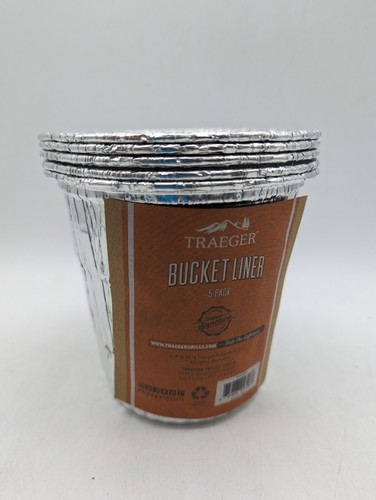 (3 PACK 15 TOTAL) Traeger Grill Bucket Liner 5 Pack Disposable Aluminum BAC459 - Picture 2 of 2