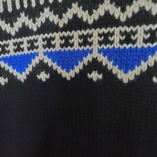 Lauren Ralph Lauren Womens Fair Isle Wool Blend Knit Sweater Black Blue SZ 1X - Picture 4 of 16