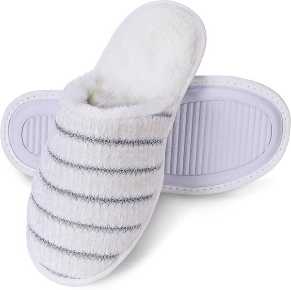ROXONI Women Slipper Cozy Memory Foam, Indoor Outdoor Rubber Sole