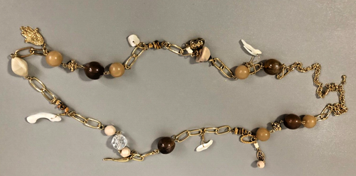 Vintage Single Strand Beaded Dangler & Charm Necklace From Estate 19 in - Picture 2 of 3