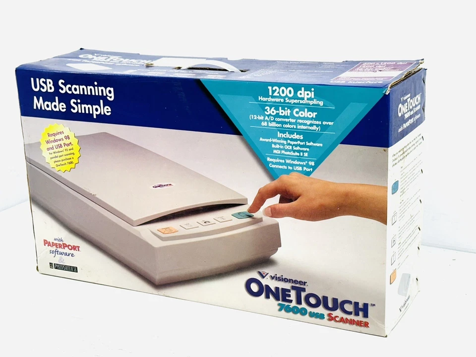 Visioneer One Touch 7600 USB Scanner 1200 DPI 36 Bit Color 600 x 1200 dpi - Image 4 of 4