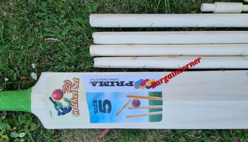 Cricket Set Bat Ball Stumps Kids Garden Outdoor Fun Wooden Cricket Set 2 Sizes - Picture 39 of 45