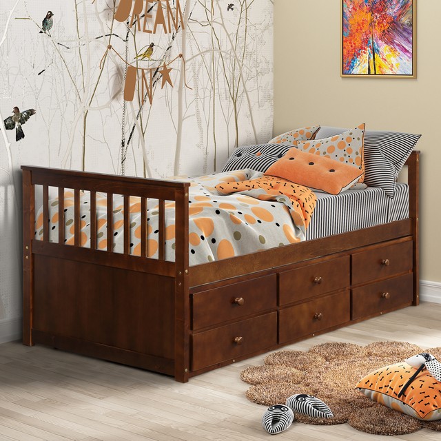 Better Homes And Gardens Kids Pine Creek Twin Captain S Bed With