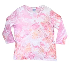 Vintage Y2k Fairycore Bling Baby Pink Pastel Floral Fairy Bratz Top Womens L