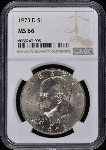 1973-D Eisenhower Dollar $1 NGC MS66