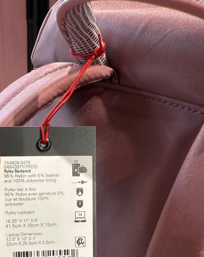 NEW Tumi Voyageur RYLEY 16.25” Nylon Laptop Backpack - ORCHID DUSTY ROSE - Picture 7 of 7