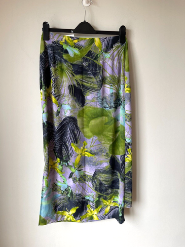 LB COLLECTION MAXI SKIRT Faux Wrap Wrapover Pencil Hawaiian Palm UK 10 - BNWT - Picture 7 of 7