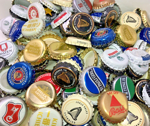 Beer Bottle Caps Mixed Lot Great For Crafts 1 Pound - Picture 2 of 10