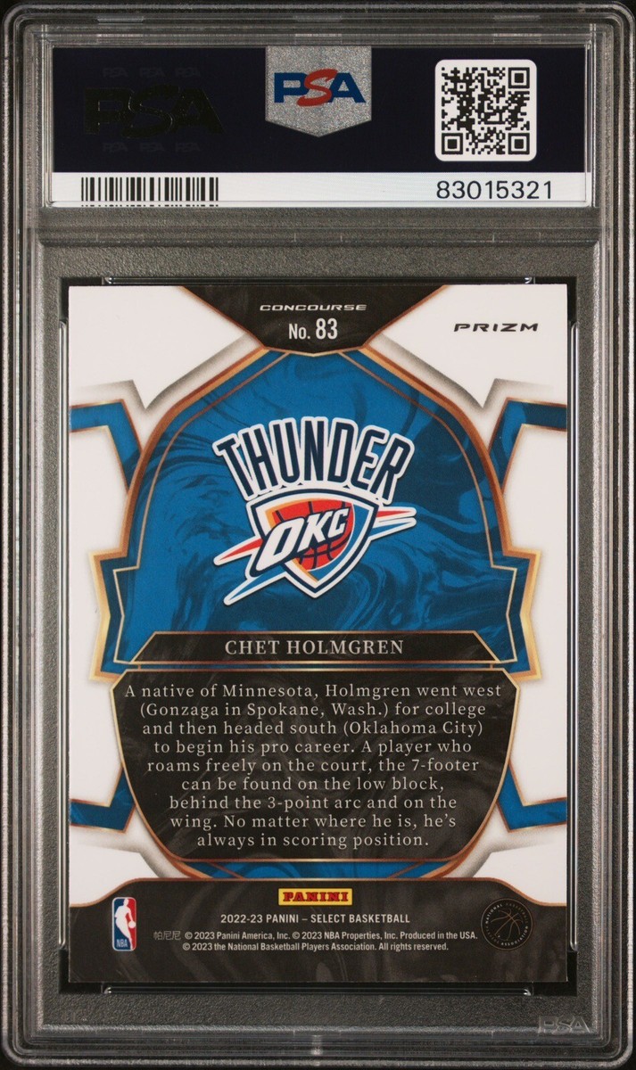 2022 Select CHET Holmgren Silver Prizm #83 PSA 10 OKC THUNDER #7