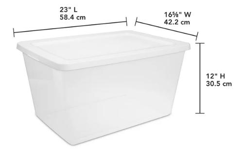 Sterilite 58 Qt. Aufbewahrungsbox Kunststoff Erwachsene, weiß - Bild 2 von 3