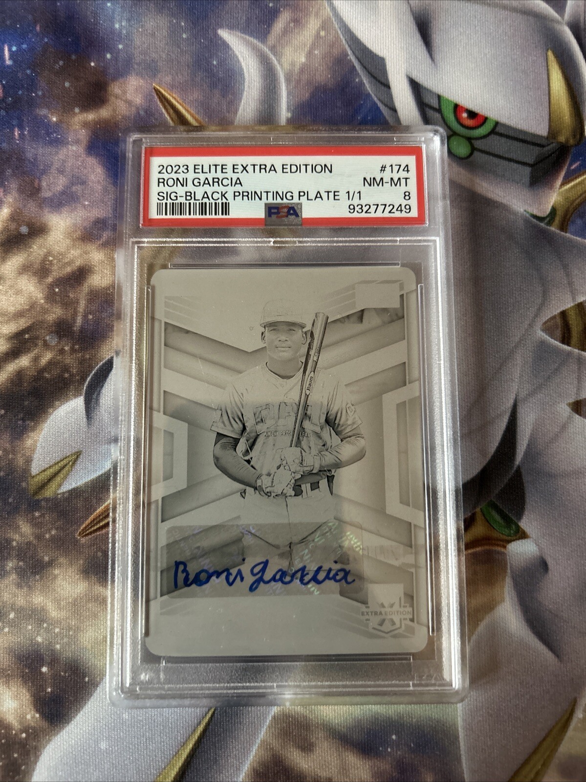 2023 Panini Elite Extra Edition Signa Black Printing Plate #174 Roni Garcia 1/1