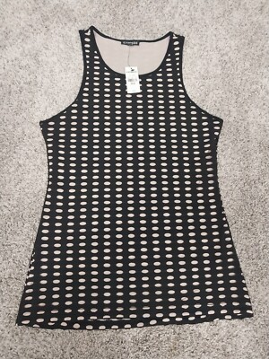 New Express Cutout Big Hole Tank Top Size Medium Two Layers Lined w Beige Under