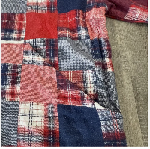 $150 SOLD OUT Unisex Large USA Patchwork Hoodie Jacket Vermont Flannel Co SOFT! - Picture 11 of 17