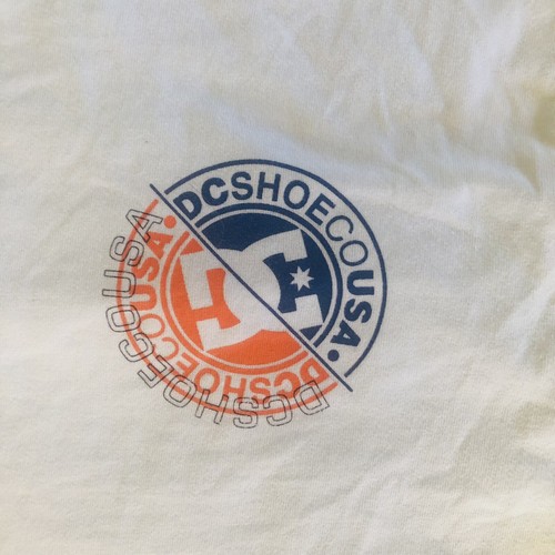 DC Shoes Mens T Shirt Size XL White Circle Logo Front & Back Print Skate Wear - Imagen 2 de 7