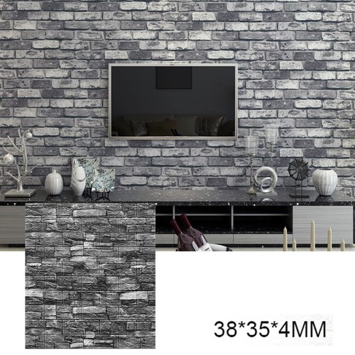 60pcs 3D Tile Brick Wall Sticker Self-adhesive Waterproof Foam Panel Wallpaper + - Picture 17 of 21
