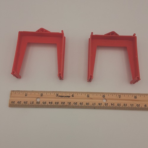 2 Vintage Hot Wheel Hazard Hill Sky Show Accessory Clamp Joiners 1969 Mattel Red - Picture 12 of 12