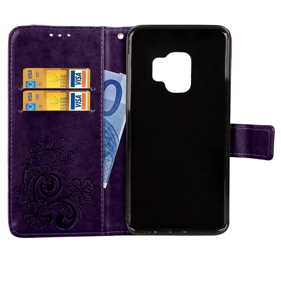 Funda protectora magnética tipo billetera de cuero con patrón brillante para teléfonos Samsung Galaxy/ Foto 2 de 4