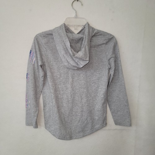 Carhartt Hoodie Kids M 10 Grey Lightweight Long Sleeve Logo Pattern T-Shirt - Picture 7 of 11