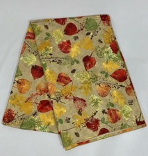 Food Network 60x102  Microfiber Oblong Tablecloth Stain-Resistant Autumn Leaves