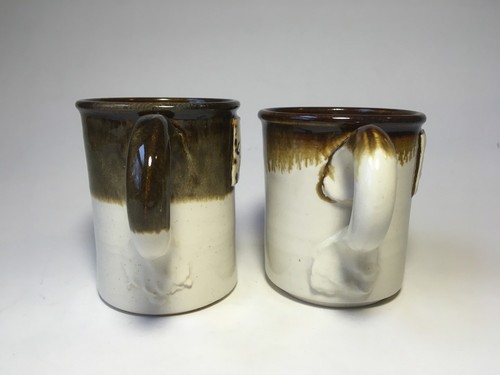 McCormick Art animal mug cup vintage cow bull wheel thrown Artist signed Set 2 - Picture 2 of 8