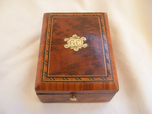 ANTIQUE FRENCH WOOD,MARQUETRY BRASS POCKET WATCH CASE,NAPOLEON III PERIOD. - Picture 2 of 12