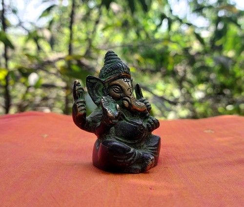 Ganesha Statue Vintage Statue Bronze Handmade India Ganesh Deity Asia P