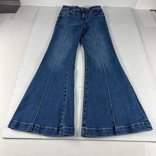 American Eagle Jean Women 25x28 Festival Flare Mid Rise Flare Blue Denim Tag 00S