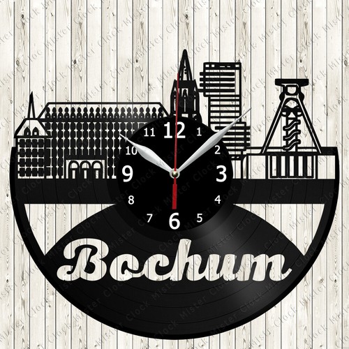 Bochum Skyline Vinyl Record Wall Clock Decor Handmade 7028 - Picture 1 of 12
