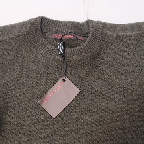 Emozioni Uomo Men Wool Blend Sweater Size S Olive Green Made in Italy - Picture 4 of 13