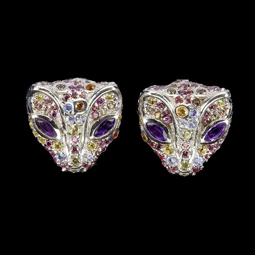925 Sterling Silver Earrings Marquise Amethyst Sapphire Natural Gemstone Jewelry