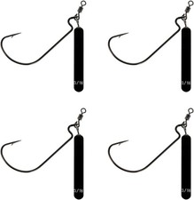 Reaction Tackle Tungsten Jika Rig 1/4 oz 2/0 Hook 4 Pack , Never Chip Black