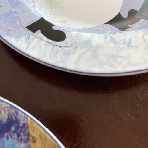 VINTAGE Sakura Snow Pals Christmas Plates Zulauf Design Stoneware 8.25" Set 3 - Picture 5 of 9