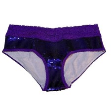 VTG Y2K Victoria  s Secret PINK Extra Low Rise Hipster Purple Sequin Medium NWT